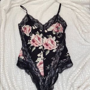 Floral lace bodysuit